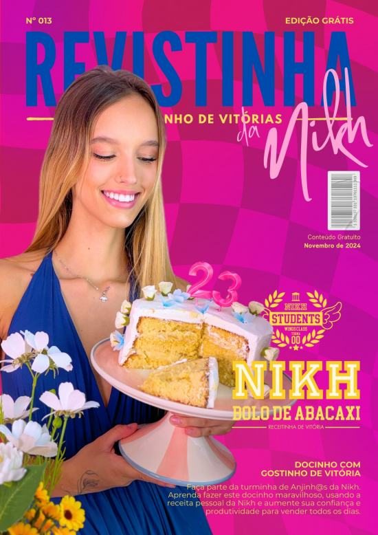 Capa da Revistinha da Nikh — Bolo de Abacaxi